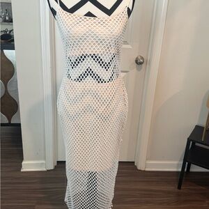 Missguided+ Black and White Sheath Midi Dress Spaghetti Strap